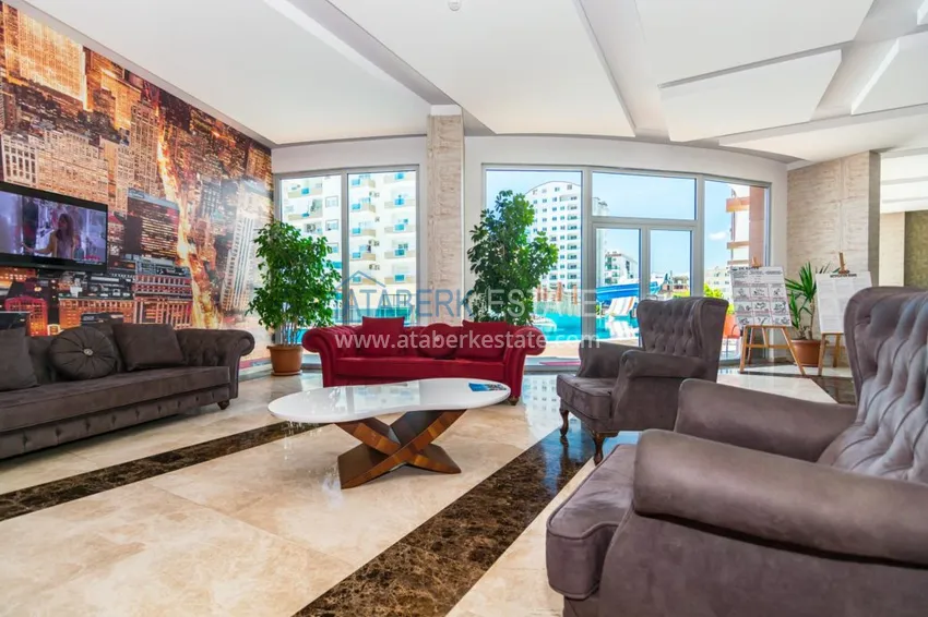 Квартира в Махмутларе двухкомнатная с мебелью, вид на горы  10 