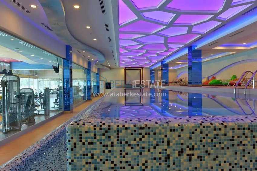 Аренда квартиры в Алании, Махмутлар в престижном комплексе с частным пляжем А156  18 