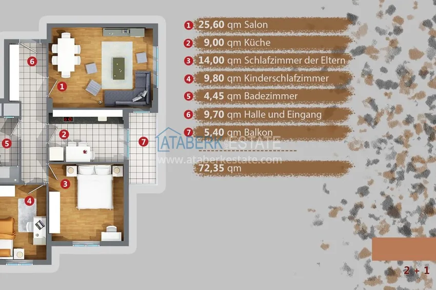 Купить дешево Квартиры в Анталии Кепез в новом комплексе от застройщика 7 
