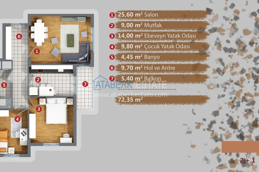 Купить дешево Квартиры в Анталии Кепез в новом комплексе от застройщика 10 