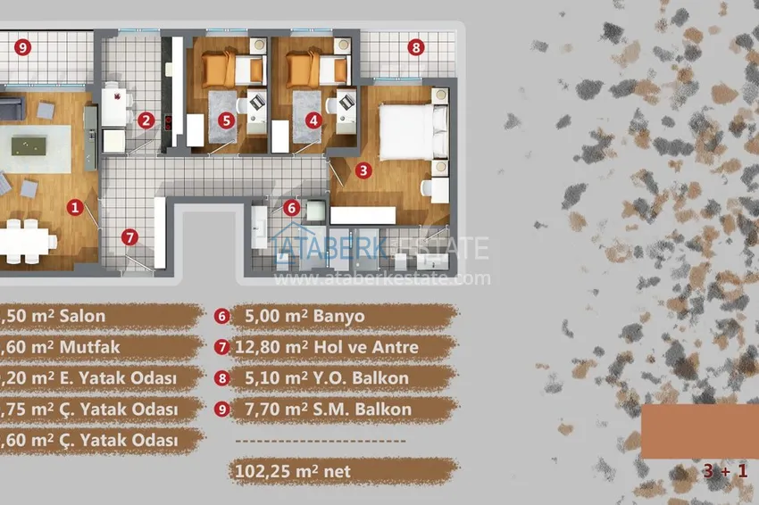 Купить дешево Квартиры в Анталии Кепез в новом комплексе от застройщика 14 