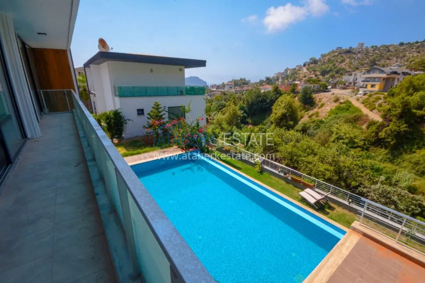 Приобрести Вилла в Алании район Тепе с чистовой отделкой и панорамным видом  10 