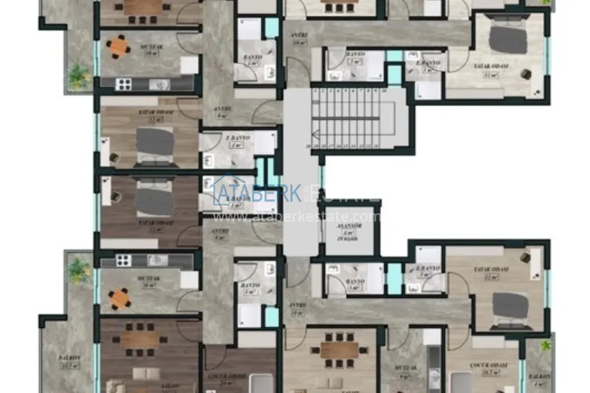 Купить дешево Новый проект жилого комплекса в Авсалларе с великолепным видом на горы 1 