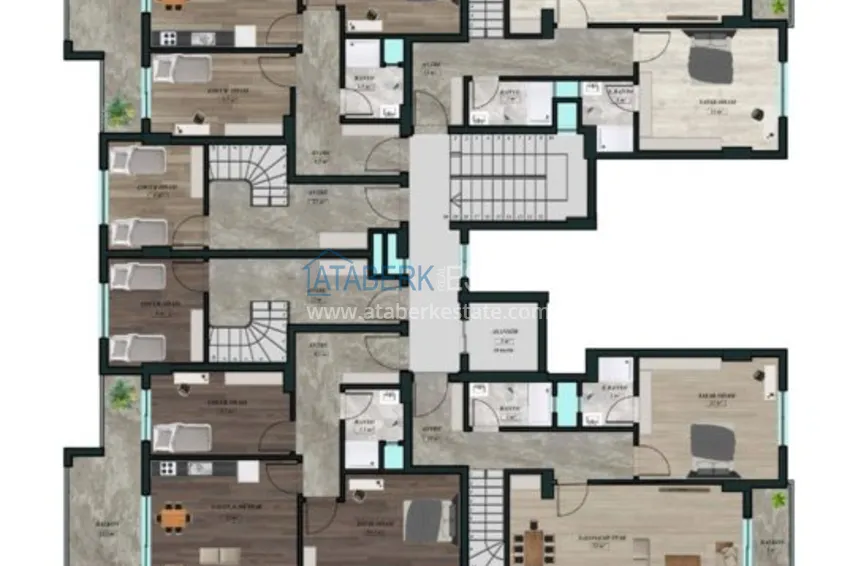 Купить дешево Новый проект жилого комплекса в Авсалларе с великолепным видом на горы 3 