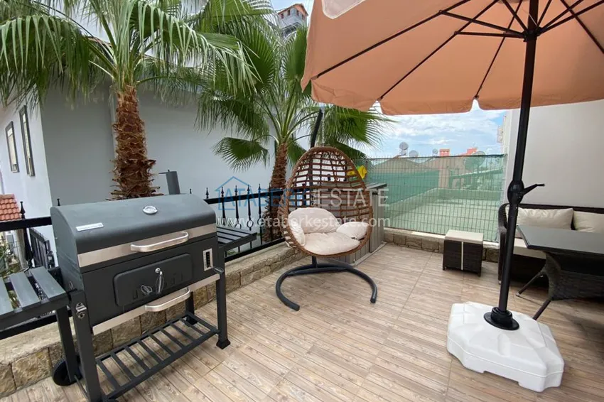 Приобрести Садовый дуплекс в Авсалларе меблированный с отдельной кухней в апарт-вилле 6 