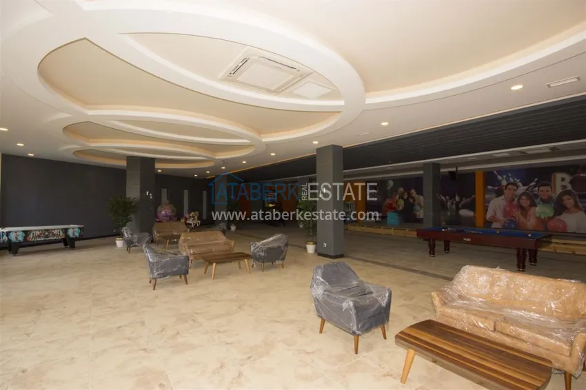 Квартира в Авсалларе, меблированная с видом на море в комплексе с частным пляжем 12 