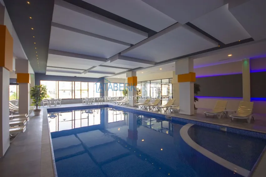 Квартира в Авсалларе, меблированная с видом на море в комплексе с частным пляжем 16 