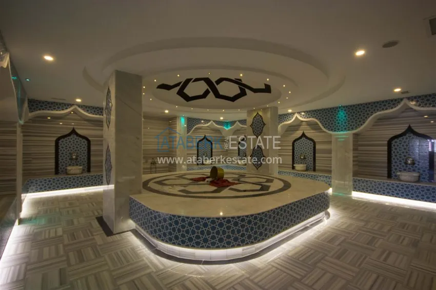 Квартира в Авсалларе, меблированная с видом на море в комплексе с частным пляжем 18 