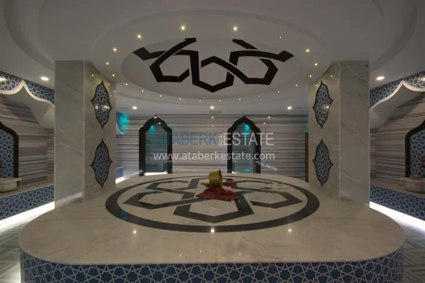 Квартира в Авсалларе, меблированная с видом на море в комплексе с частным пляжем 19 