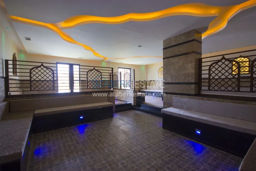 Квартира в Авсалларе, меблированная с видом на море в комплексе с частным пляжем 20 