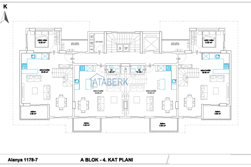 Купить дешево Квартиры с видом на море в центре Алании - новый комплекс, по ценам от застройщика 2 
