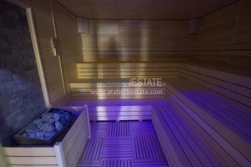 Квартира в Авсалларе, меблированная с видом на море в комплексе с частным пляжем 21 