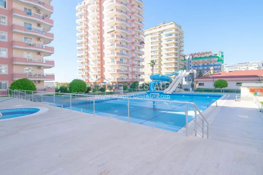 Квартира с открытым видом на море в Махмутларе с мебелью в комплексе на первой береговой линии  4 