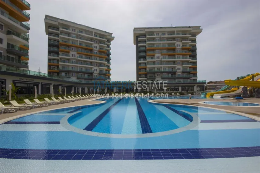 Квартира в Авсалларе, меблированная с видом на море в комплексе с частным пляжем 3 