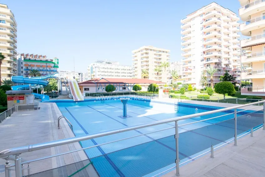 Квартира с открытым видом на море в Махмутларе с мебелью в комплексе на первой береговой линии  5 