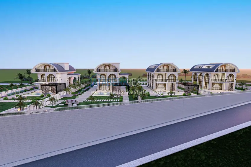 Видовые элитные виллы на этапе строительства в районе Каргыджак 5 