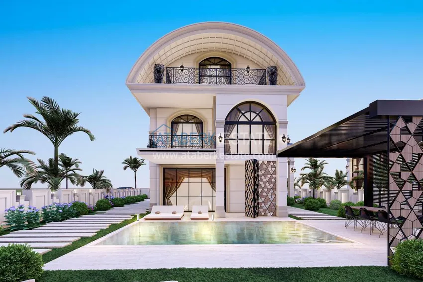 Видовые элитные виллы на этапе строительства в районе Каргыджак 7 