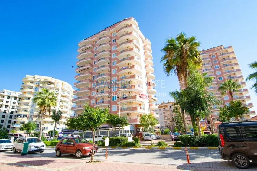 Квартира с открытым видом на море в Махмутларе с мебелью в комплексе на первой береговой линии  10 