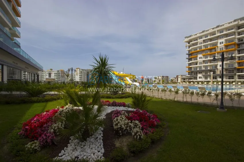 Квартира в Авсалларе, меблированная с видом на море в комплексе с частным пляжем 10 