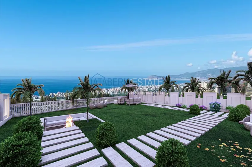 Видовые элитные виллы на этапе строительства в районе Каргыджак 10 