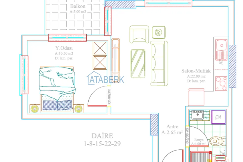 Купить дешево Новый инвестиционный проект жилого комплекса в Авсалларе с закрытой благоустроенной территорией 3 