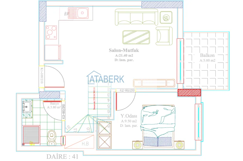 Купить дешево Новый инвестиционный проект жилого комплекса в Авсалларе с закрытой благоустроенной территорией 21 