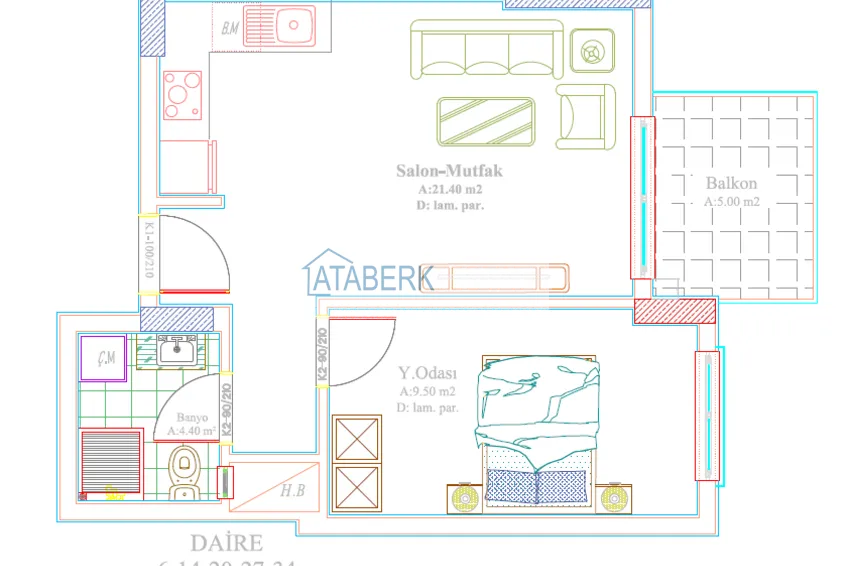 Купить дешево Новый инвестиционный проект жилого комплекса в Авсалларе с закрытой благоустроенной территорией 8 