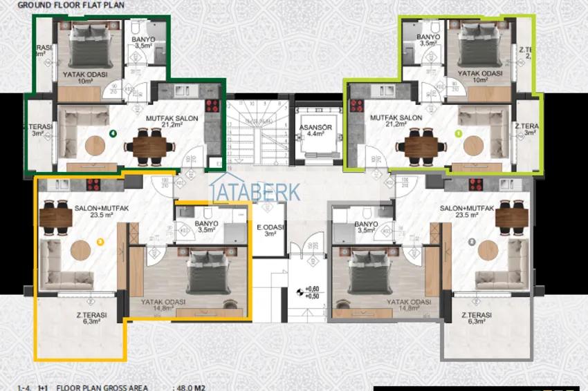 Купить дешево Новый проект жилой комплекс в Газипаше на этапе строительства 2 