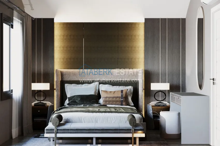 Приобрести Виллы в Паялларе – Конаклы, Алания в коттеджном комплексе 3 