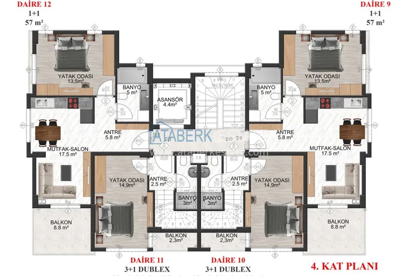 Купить дешево Новый проект жилой комплекс в Газипаше на этапе строительства 15 