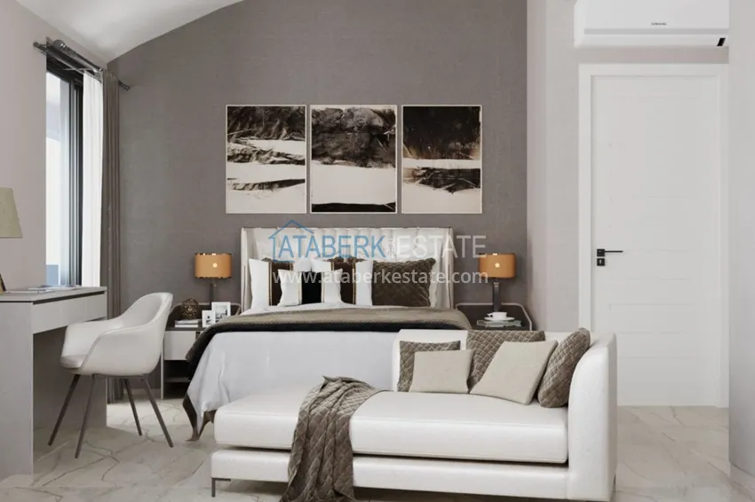 Приобрести Виллы в Паялларе – Конаклы, Алания в коттеджном комплексе 6 