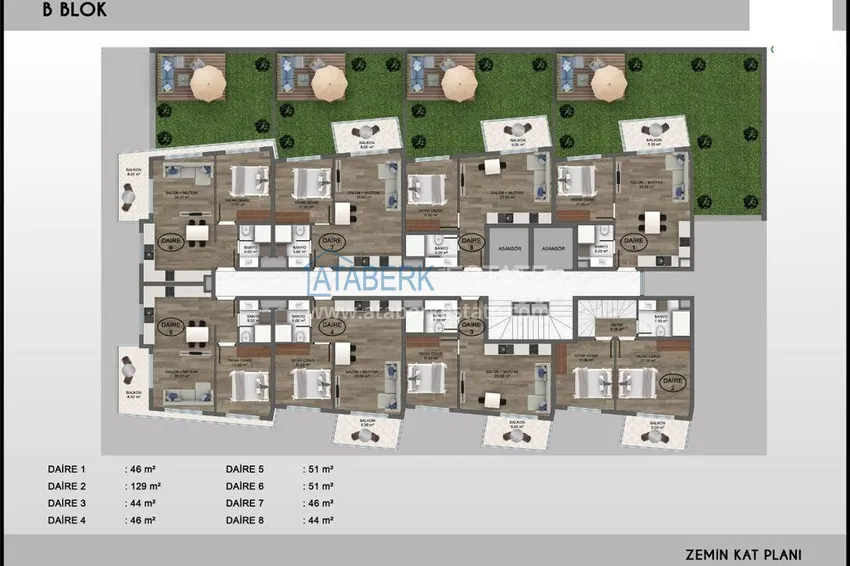 Купить дешево Квартира в районе Оба с чистовой отделкой от инвестора 1 