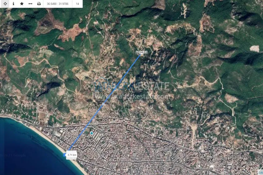 Земельный участок в горном районе Тепе в Алании, 10 парсель 2 