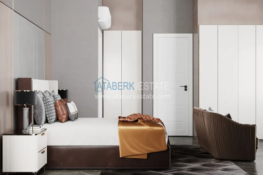 Приобрести Виллы в Паялларе – Конаклы, Алания в коттеджном комплексе 17 