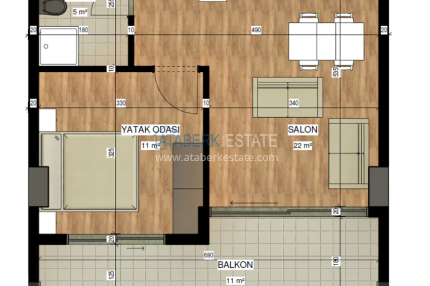 Купить дешево Квартира в Авсалларе в строящемся комплексе от инвестора с рассрочкой платежа  1 