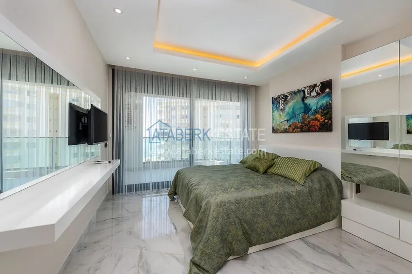 Приобрести Роскошная люксовая квартира в Махмутларе с мебелью и открытым видом на море 12 