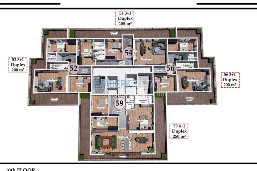 Купить дешево Новый проект резиденции премиального класса в центре Алании, район пляжа Клеопатра 4 