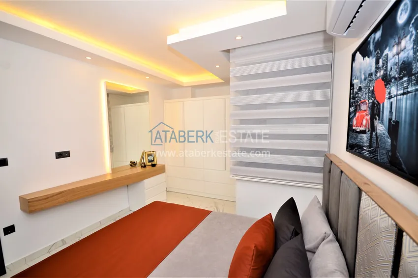 Приобрести Таунхаус в центре Алании с мебелью и роскошными видовыми характеристиками  12 