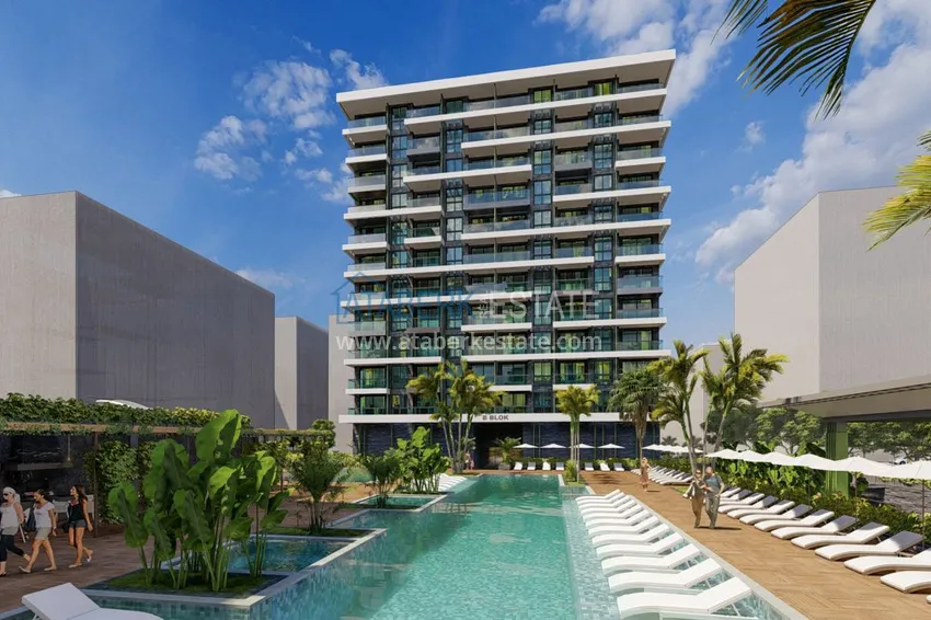 Новый проект жилого комплекса в Махмутларе на первой береговой линии 15 