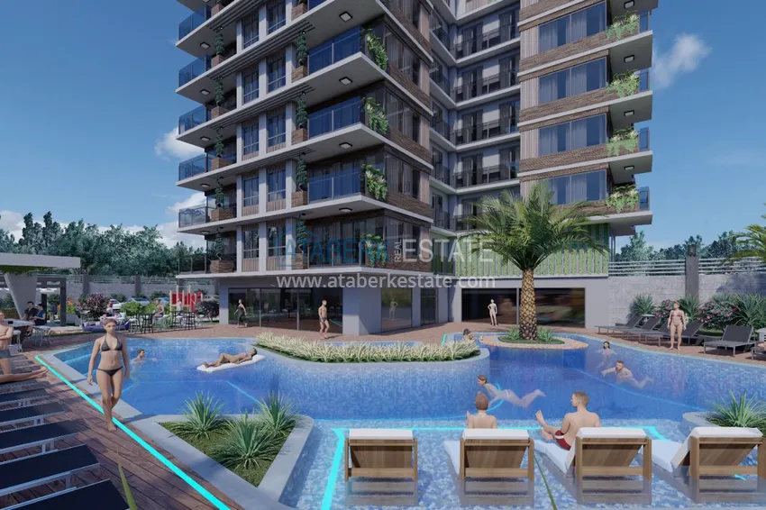 Новый проект резиденции премиального класса в центре Алании, район пляжа Клеопатра 4 