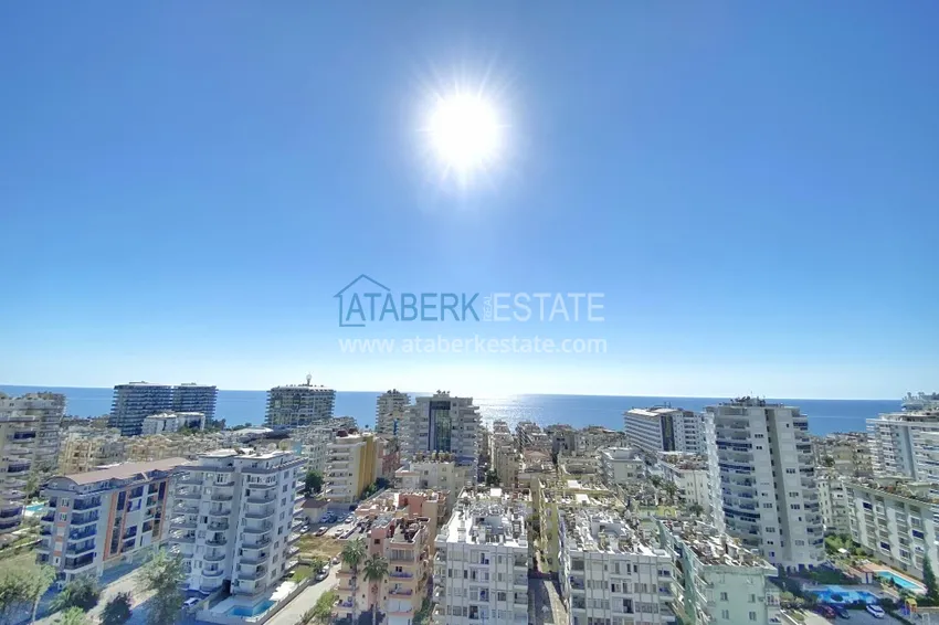 Приобрести Видовой двухуровневый пентхаус с авторским интерьером в районе Махмутлар 66 