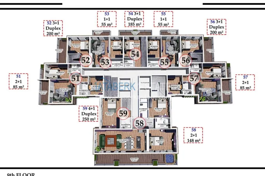 Купить дешево Новый проект резиденции премиального класса в центре Алании, район пляжа Клеопатра 3 