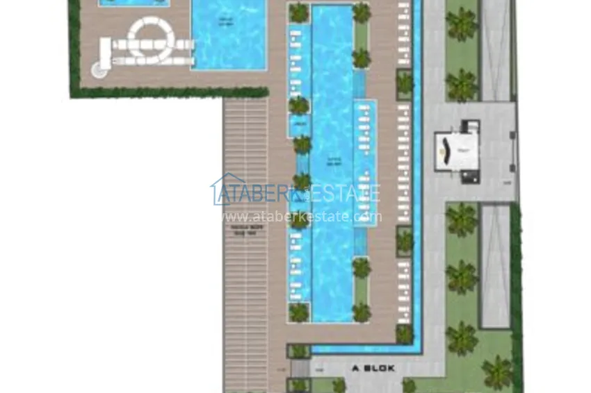 Купить дешево Новый проект жилого комплекса в Махмутларе на первой береговой линии 2 