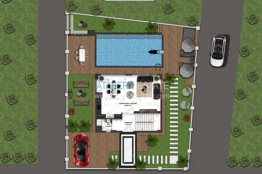 Купить дешево Эксклюзивная частная вилла от застройщика в районе Каргыджак, Алания 1 