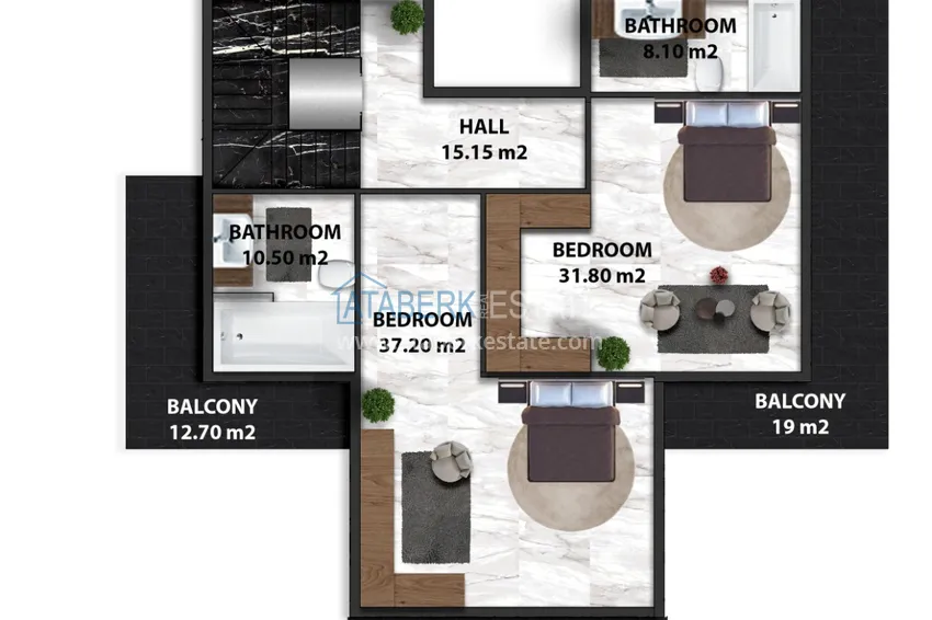 Купить дешево Вилла в Каргыджаке на этапе строительства с рассрочкой  3 