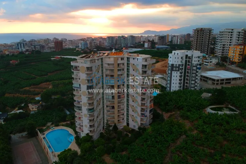 Квартира в Махмутларе с мебелью и видом на море и горы в жилом комплексе 2 