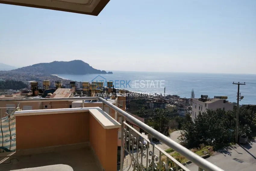 Видовая квартира в Алании - район пляжа Клеопатра с отдельной кухней  1 