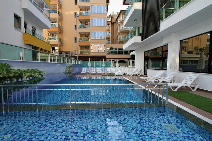 Квартира в центре Алании, двухкомнатная с мебелью - район пляжа Клеопатра 6 