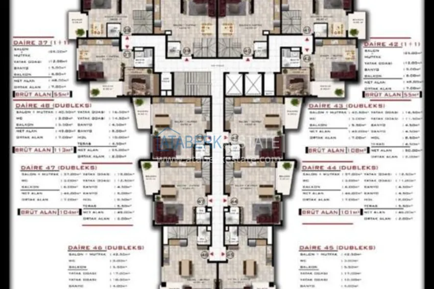 Купить дешево Пентхаусы и квартиры в районе Оба по доступным ценам в строящемся жилом комплексе  2 