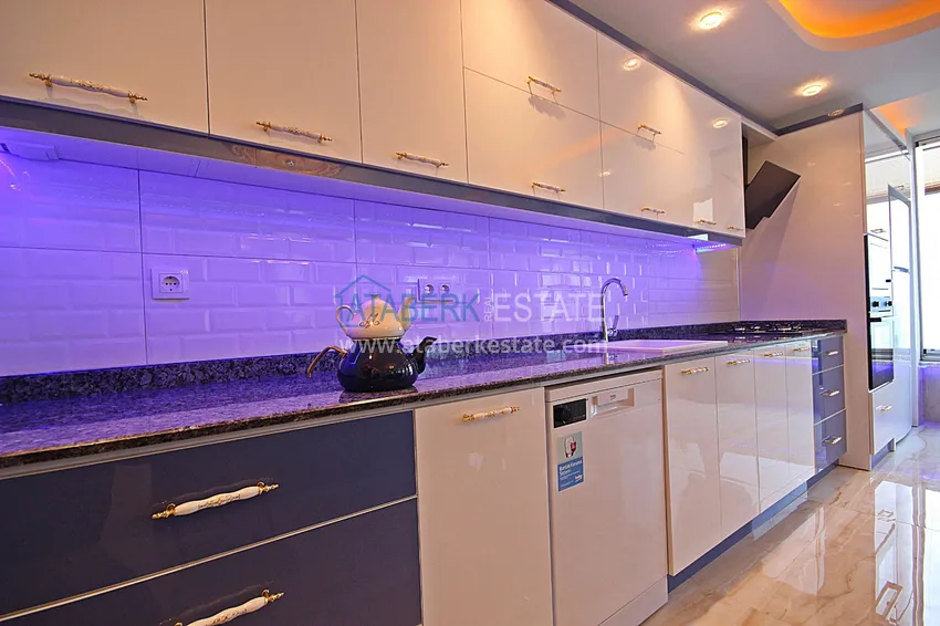 Приобрести Квартира в Махмутларе первая береговая линия, эксклюзивная мебель, открытый вид на море 17 